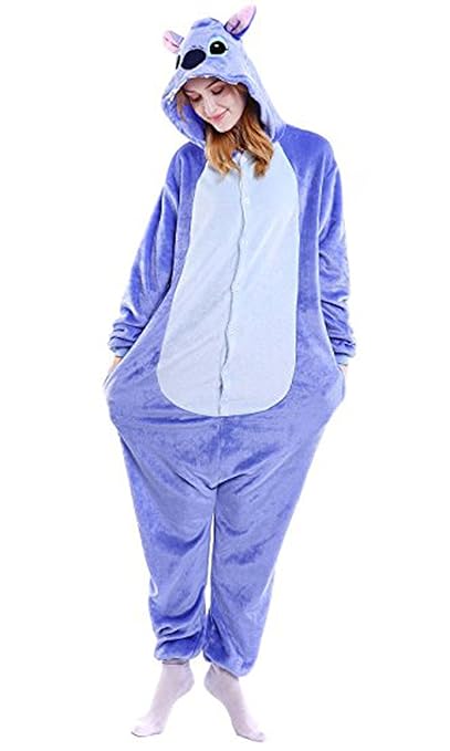 WOWcosplay Jumpsuit Tier Cartoon Fasching Halloween Kost¨¹m Sleepsuit Cosplay Fleece-Overall Pyjama Schlafanzug Erwachsene Un