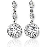 A+O Bridesmaid Gift, Wedding Drop Dangle Crystal Earrings in Silver, Gold, Rose Gold