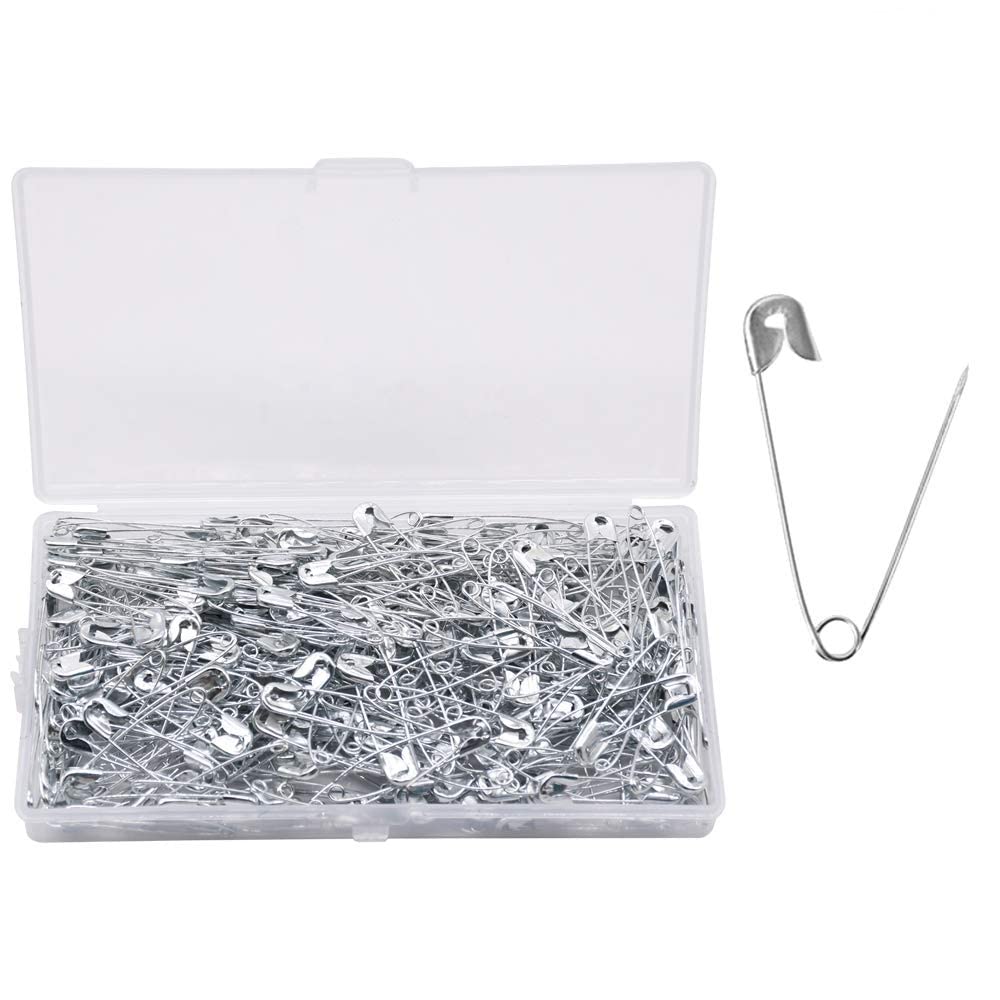 YOFASEN 200 Pieces Safety Pins - Large and Small Safety Pins Nickel Plated Pin - for Clothing Art Craft Sewing Jewelry Making Home Office Use, Silver, 43mm