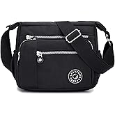 LassZone Womens Nylon Crossbody Bag Waterproof Shoulder Purse Multi Pocket Tote Handbag Travel Satchel Messenger Bag