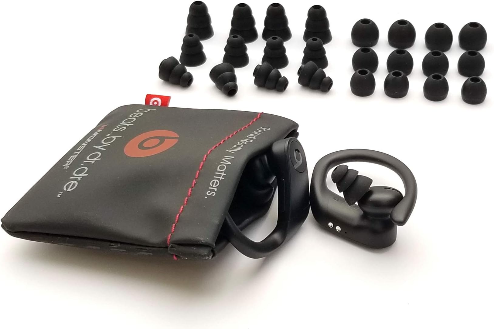 Compatible Beats Wireless Powerbeats PRO Spare kit/Parts: 1 Pocket Carrying Pouch, 24 pcs 3-Layered Noise proofing & Rounded Ear Gels Tips (4pcs per Size S/M/L) by: GeneralBuy.