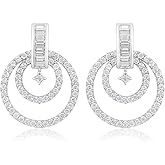 Terra Bella Silver Plated Sterling Earrings for Women | Sparkling Cubic Zirconia Halo | Elegant Lightweight Jewelry for Weddings, Parties & Valentines Day Gift
