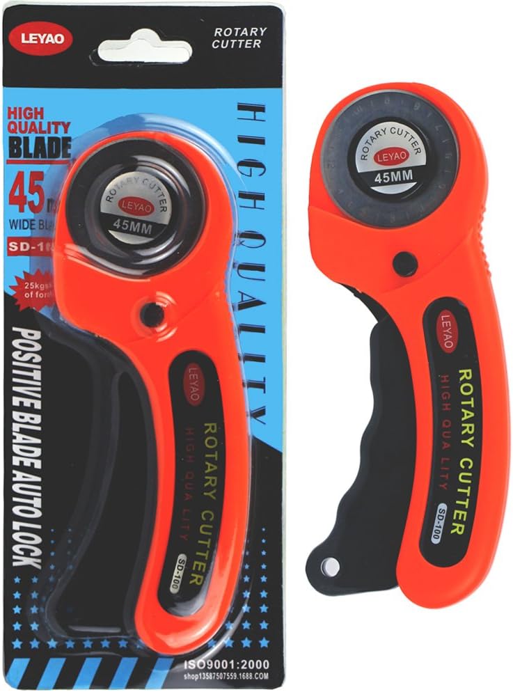 SharkFZ Rotary Cutter(45mm) for Sewing Quilting with Ergonomic Handle(Left Hand apply) Fabric paper leather