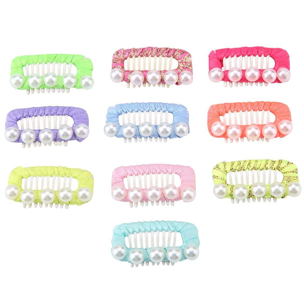 Pssopp 10Pcs Shiny Faux Pearl Dog and Cat Hair Clips Bows Cute Pet Hair Accessories for Grooming Headwear Headdress