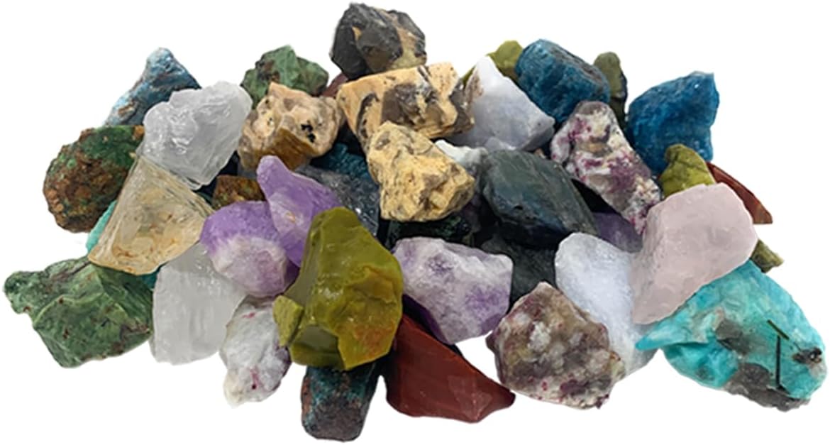 Indoor Fountains & Accessories - Wirejewelry 3 Lbs Of Bulk Rough Madagascar Stone Mix - Large Natural Rough Stone and Crystals for Tumbling