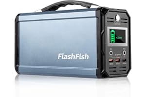 FF FLASHFISH 300W Solar Generator, FlashFish 60000mAh Portable Power Station Camping Potable Generator, CPAP Battery Recharged by Solar Panel/Wall Outlet/Car, 110V AC Out/DC 12V /QC USB Ports for CPAP Camp Travel