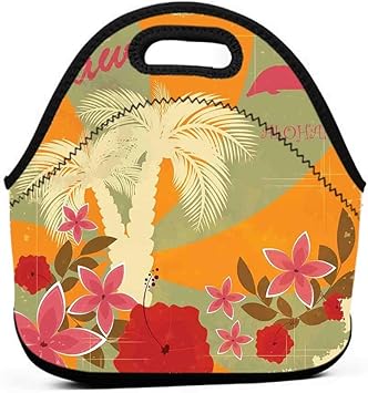 Amazon Com Travel Case Lunchbox With Zip Hawaiian Aloha Vintage