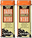 Trader Joe's Dark Chocolate Nibs Cocoa Nibs Drenched in 65% Cacao Dark Chocolate / 28g. (Pack of 2)