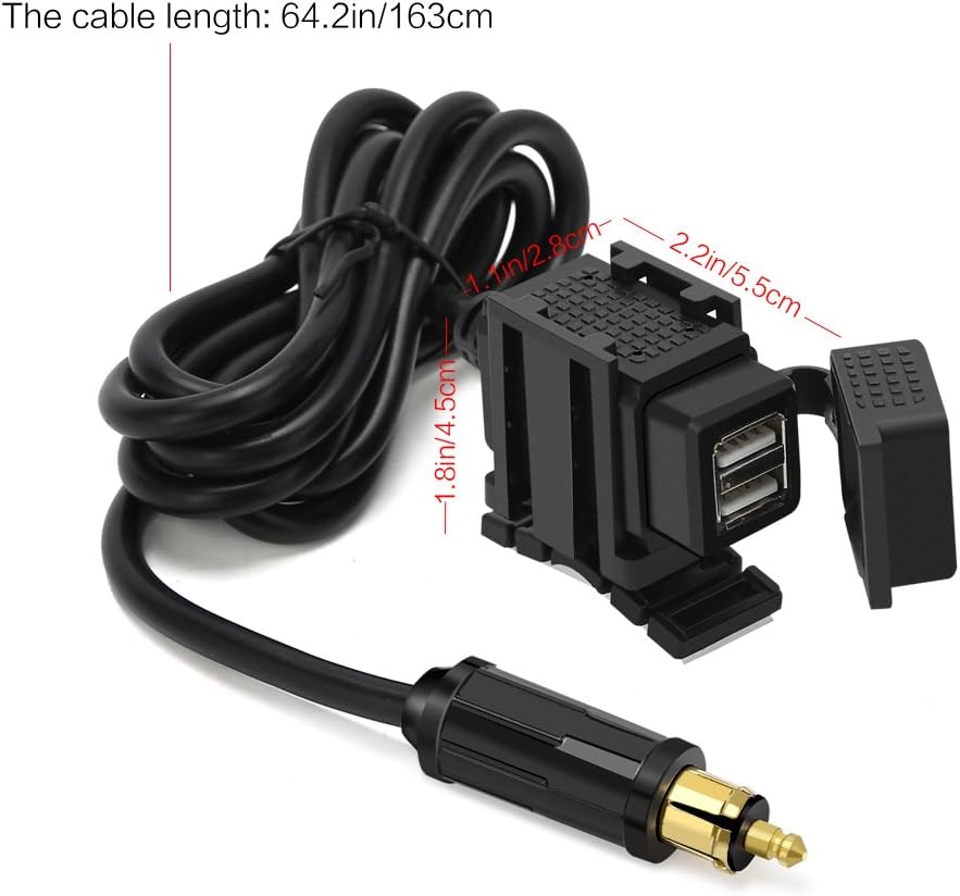 Rupse Motocicleta DIN Hella Socket Cargador doble USB para ...