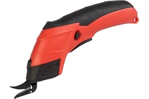 Cordless Electric Scissors - Multipurpose Fabric, Leather, Carpet or Cardboard Cutter with 2 Blades and 3.6V Rechargeable Battery by Stalwart (Red)
