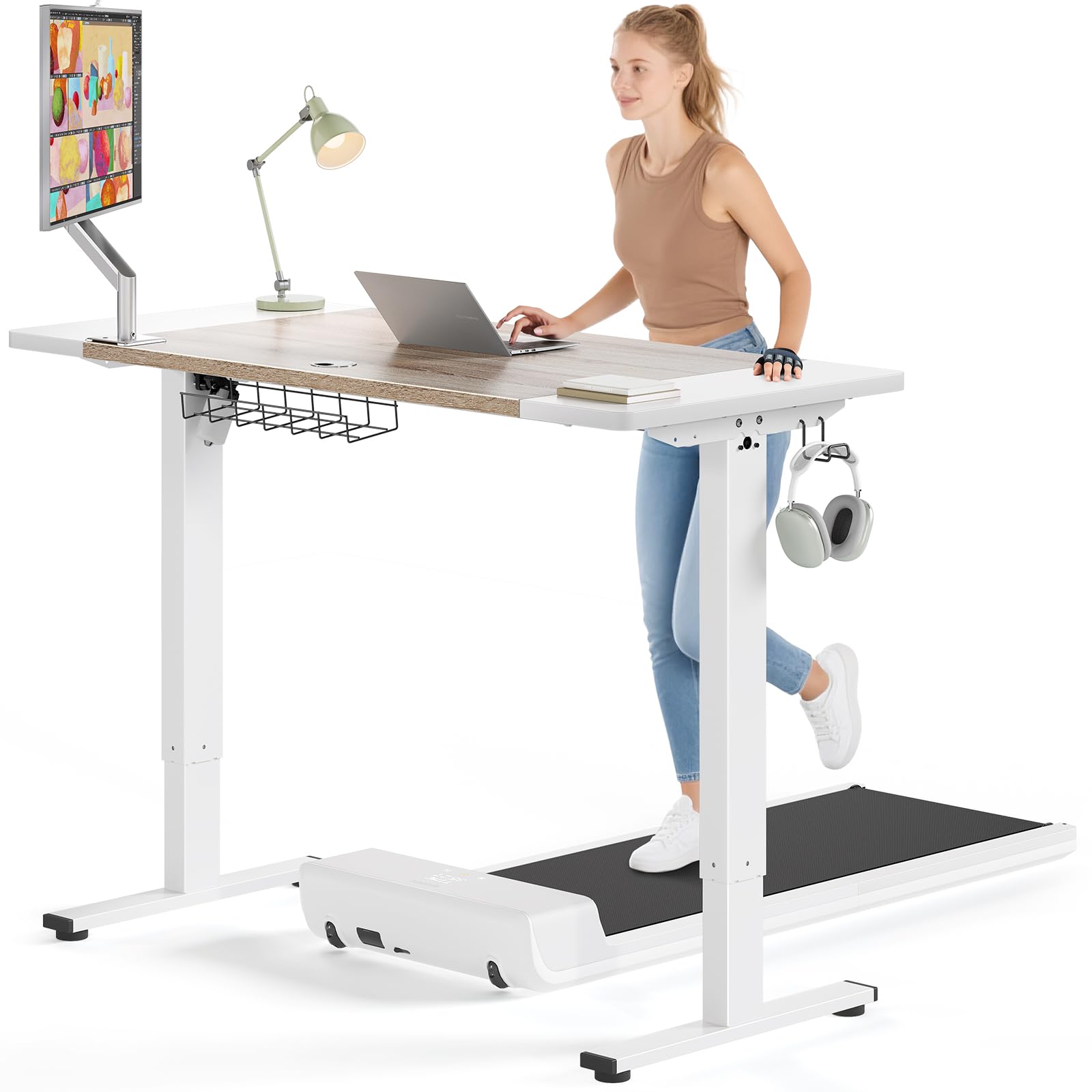 SIAGO Electric Standing Desk Adjustable - 63 x 24 Inch Sit Stand up Desk with Cable Management - 3 Memory Preset Adjustable Height Table Image