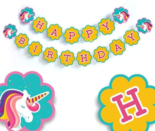 Boston Creative Company Unicorn Birthday Party Banner Unicorn