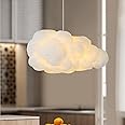 Xisakaca Cloud Pendant Hanging Light Fixture, Modern Fluffy Ceiling Lighting Chandelier, White Lamp Shade Lampshade for Children Girls Kids Living Room (50cmx25cm)