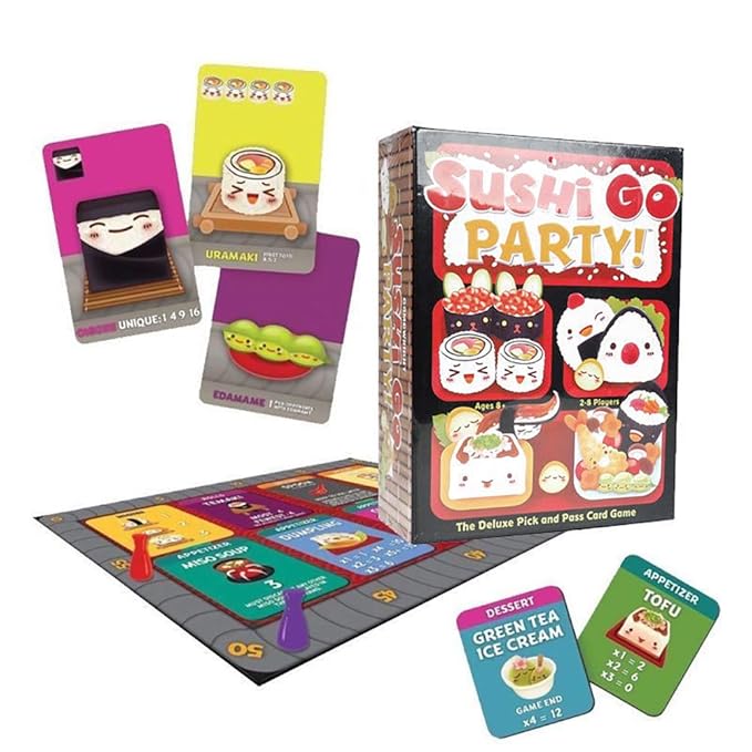 Outtybrave Familienspiel, Party-Spiel Sushi Go! - The Pick and Pass Kartenspiel, Papier, 2, 10 cm