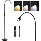 Reading Floor Lamp, 72" Tall LED Lamp with Flexible Gooseneck, Dimmable Zoomable Spotlight, Adjustable Color Beam Standing La