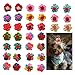 yagopet 10pcs/Pack Dog Hair Bows Cute Bright Flowers Designs Rubber Bands Dog Topknot Bows for Holidays Pet Dog Grooming Bows Supplies Dog Hair Accessories