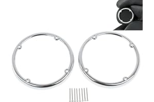 HDBUBALUS Motorcycle Chrome Speaker Trim Fit for Harley Electra Glide Ultra Limited Tri Glide FLHTCU FLHTK 2014-2019