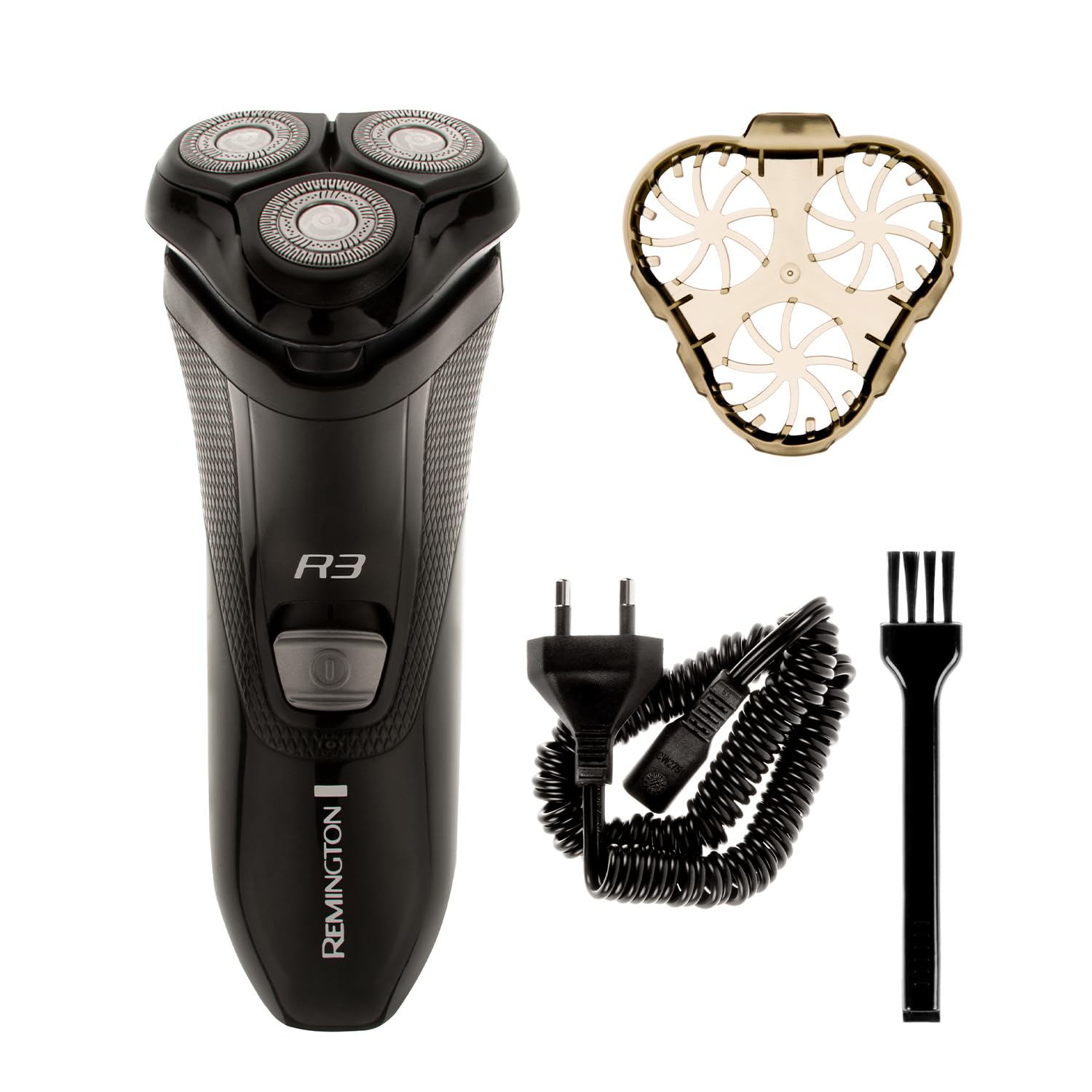 Remington Mens Electric Rotary Shaver R3 (Dual Track Blades, Flexing Blades and Pivoting Neck, Pop-up Trimmer, 40mins Corded Usage, 3-Day Stubble Styler Guard, Cleaning Brush) R3002
