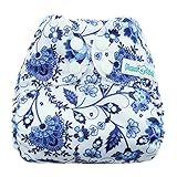 Mama Koala One Size Pocket Cloth Diaper, Blue Jacobean