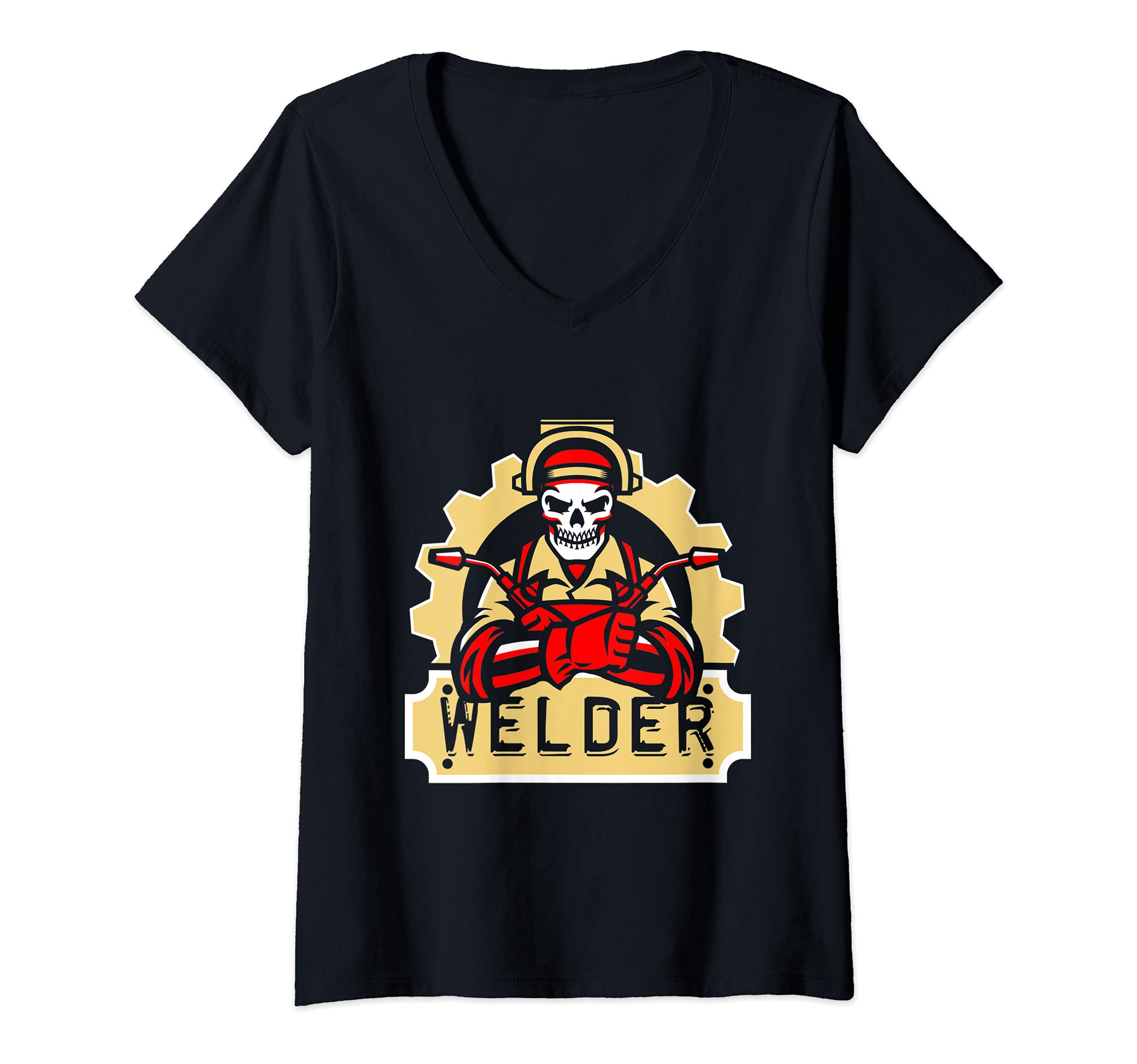 Womens Welder Engineer Engineering Fabrication Welding Profession V-Neck T-Shirt