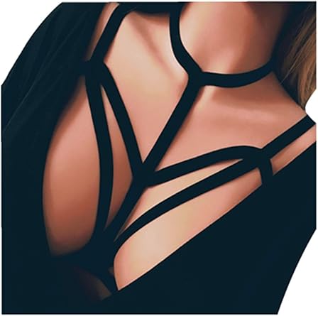 Tongshi Conjuntos de Lencería Mujeres Arnés Sujetador Jaula Elástico Sujetador Tiras Salida Hueco Sujetador Bustier: Amazon.es: Ropa y accesorios