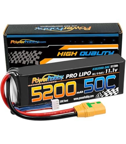 Amazon.com: PowerHobby 3S 11.1V 5200mAh 50C Lipo Battery W XT60