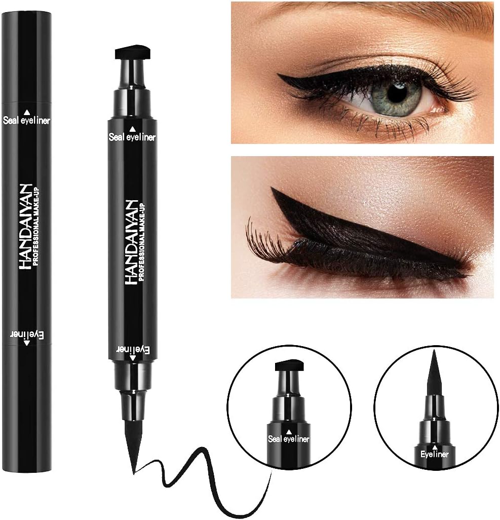 Lusucat Professional Double-end Waterproof Eyeliner Stamp Pencils Smooth Pigments Long Lasting Black Brand Eye Liner Makeup