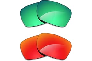 Alphax 2 Pair Polarized Replacement Lenses for Costa Del Mar Santiago 06S9085 Sunglasses- Red+Green