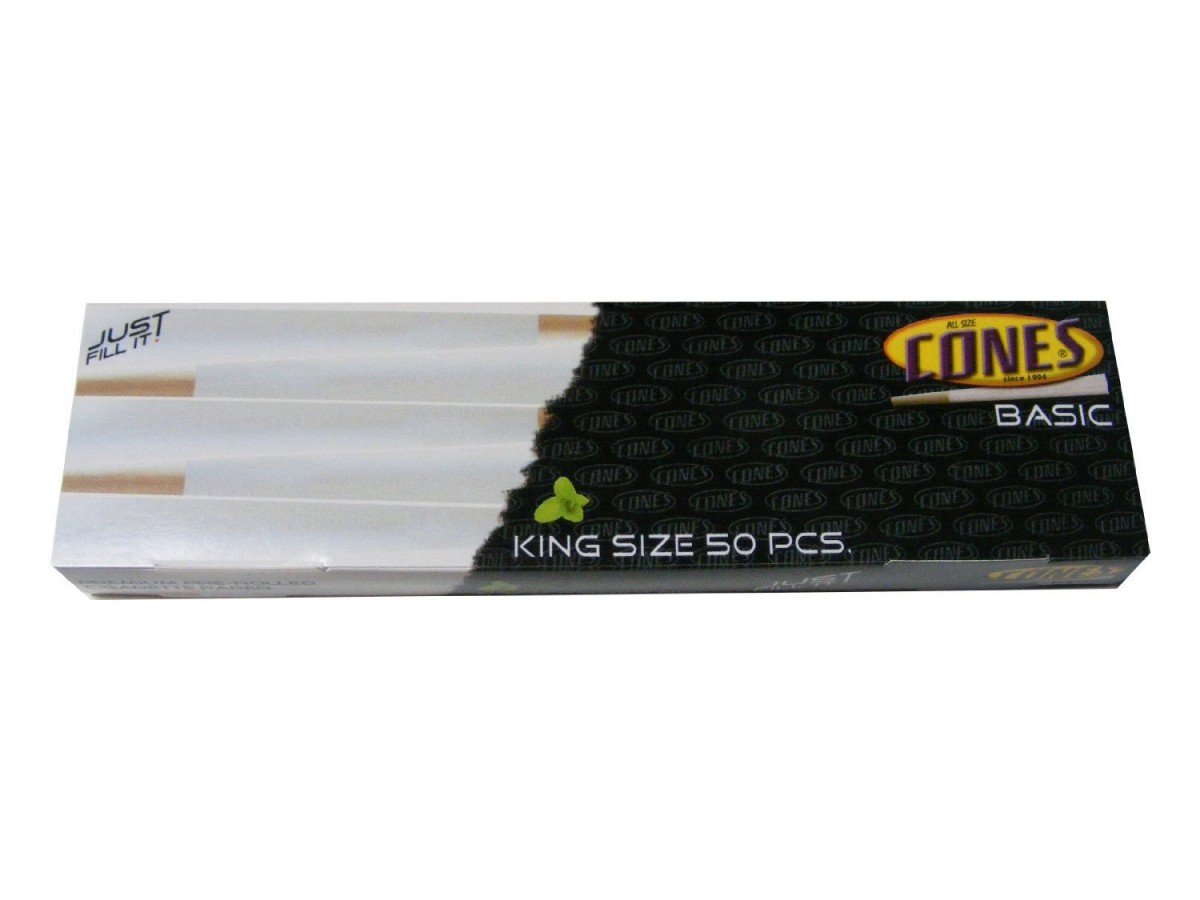 50 Smoking Papers Cones vorgerollt - King Size 109mm - mit Tip/Roach