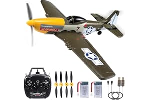 ANTSIR P51 RC Plane for Adults Kids, 4 Channel Remote Control Airplane with Aileron/Rudder/Elevator/Gyro, Aerobatic Mustang Fighter Glider with 3 Modes Stabilization System Easy Learning to Fly