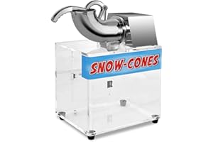 Costzon Commercial Snow Cone Machine, 440lbs/H Stainless Steel Ice Shaver with Dual Blades, 110V Electric Snow Cone Maker, Sh