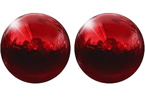 uxcell 2 Pcs Gazing Globe Decor Ball 2.5 Inch 63mm Reflective Garden Sphere Hollow Ball, Seamless Stainless Steel Gazing Ball