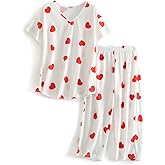SISKIN Womens Pajama Sets - Capri Pajamas for Women Set Plus Size Sleepwear Tops with Capri Pants Summer Pjs Sets