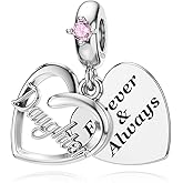 DALARAN Sister Mother Daughter Wife Charms for Bracelet Forever Always Love Charm for Birthday Christmas Sterling Silver Dangle Charm