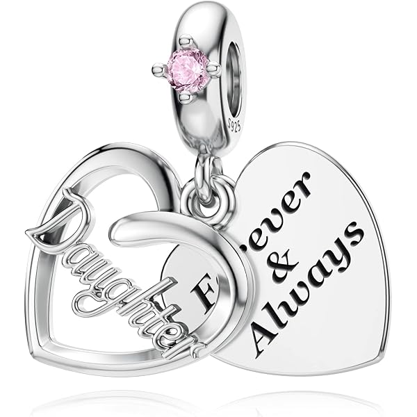 KunBead Wife & Husband Heart Love Charms With Birthstones - Valentine's Gift For Bracelets - View #7