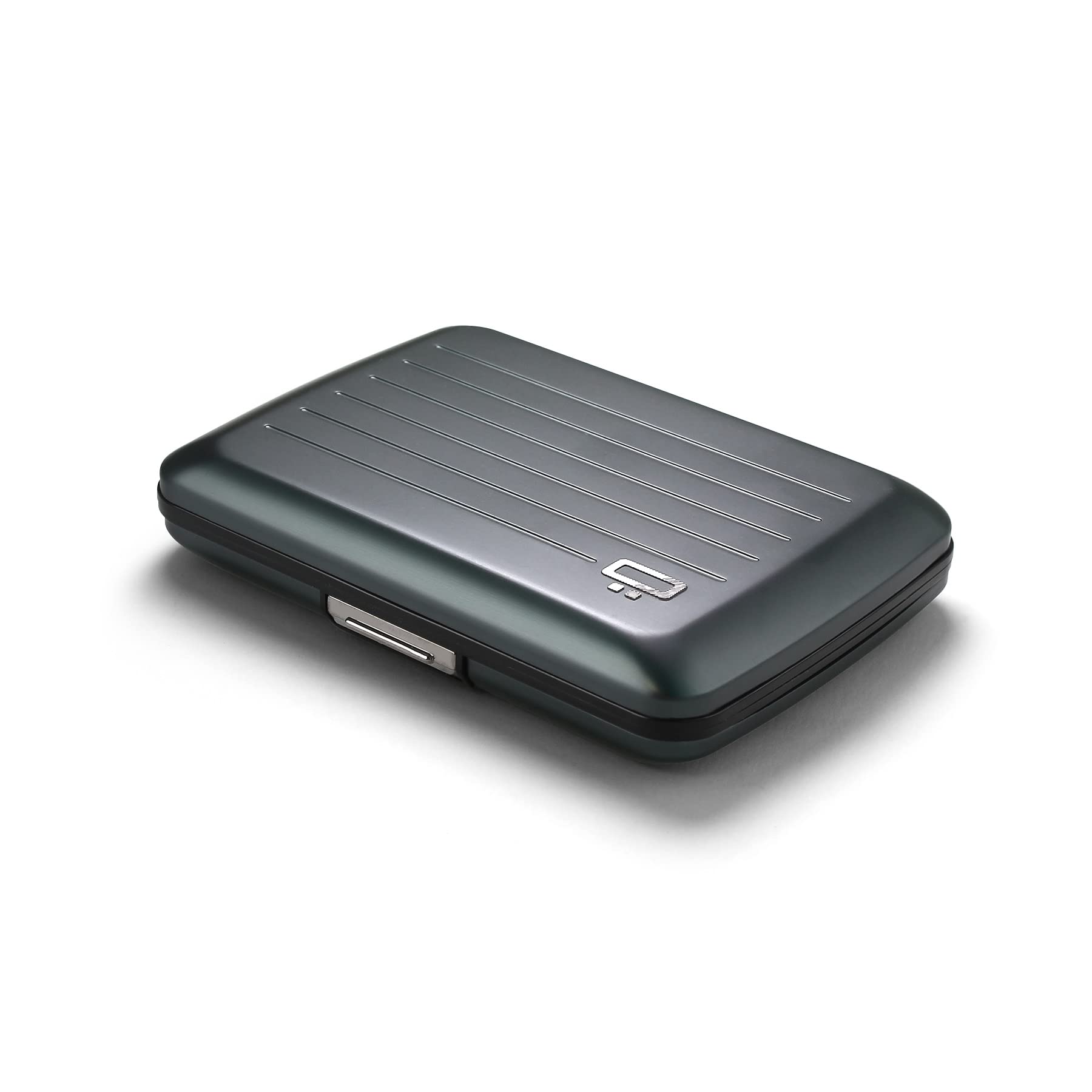 ÖGON -DESIGNS- Aluminium Card Holder with Metal Lock, RFID Protection Against Fraud and demagnetization, Compact Wallet, Smart Case Oslo Model (Aluminium Platinium)