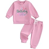 Fufuriprefer Toddler Girl Clothes 1T 2T 3T 4T 5T Fall Outfit Mermaid Birthday Letter Long Sleeve Sweatshirt Tops Pants Set