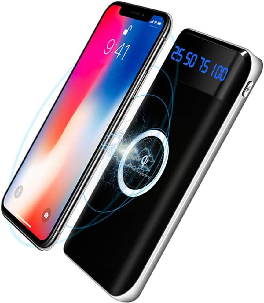 Wireless Charger Power Bank,KAPPET 20000mAh External Battery Charger Pack Portable Charger Battery Pack Portable Charger for iPhone Xs,iPhone XR,iPhone X,iPhone 8, Galaxy S8 S9 S7 Note 8/9