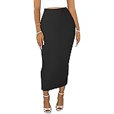 Sexy Maxi Skirt for Women, Stretch Thicken High Waist Floral Print Pencil Long Bodycon Skirts Back Split