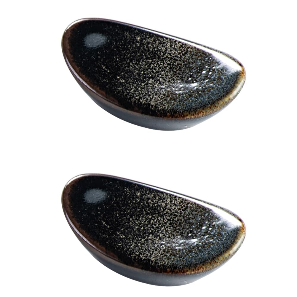 Housoutil Ceramic Chopstick Rest Pair Japanese Style Chopsticks Holders for Forks and Spoons Compact Tableware Storage to Prevent Rolling and Keep Table Clean