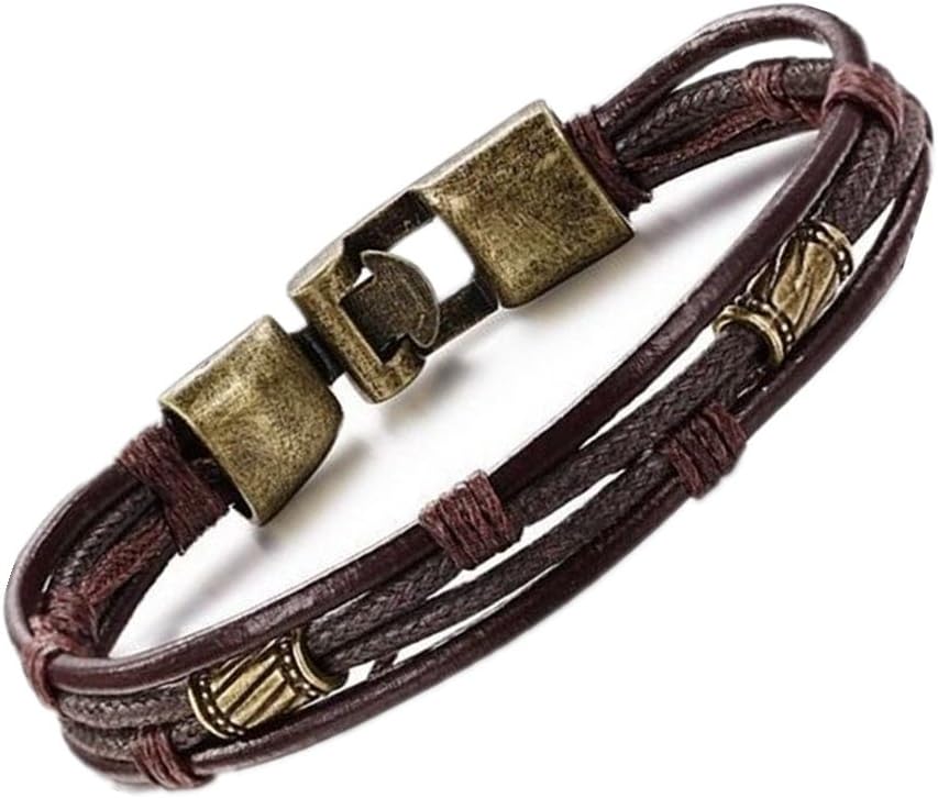 MULBA Men's Bracelet Vintage Leather Bangle Bracelet for Boys Sl3372