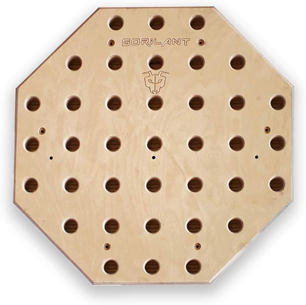 Gorilant Octagonal Climbing Pegboard with Holes for Crossfit