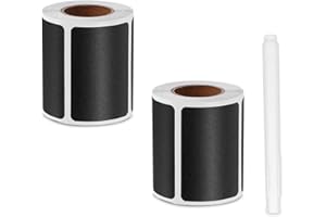 CIAOYNIMI Chalkboard Labels 300pcs Waterproof Black Stickers Spice Box Markers Reusable Removable Sticky Blank Tags with Chal