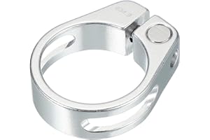 PATIKIL 34.9mm Aluminum Alloy Bike Seat Post Clamp, Silver, Quick Release Clamp for Mountain Road Hybrid Touring Bikes