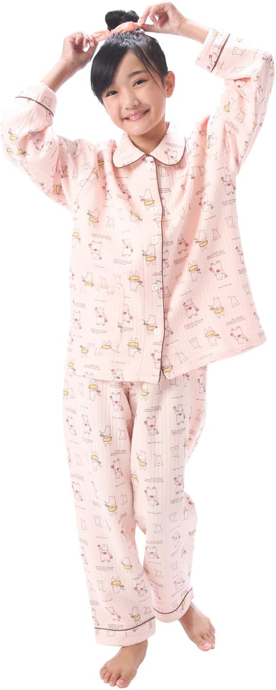 Amazon Nishiki ニシキ パジャマ キッズ ジュニア 女の子 長袖 前開き 表裏は綿100 キルト素材 子ども ガールズ 女児 秋 冬 ルームウェア 上下セット 部屋着 かわいい 110cm 1cm 130cm 140cm 150cm 160cm パジャマ 通販
