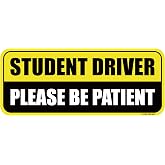 GEEKBEAR Student Driver Magnet for Car, Rectangular (Yellow/Black)