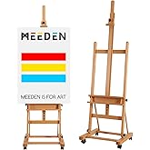 MEEDEN Easel Stand for Painting and Display, Adjustable H Frame Floor Art Easel for Drawing, Heavy Duty Beech Wood Hold Canva
