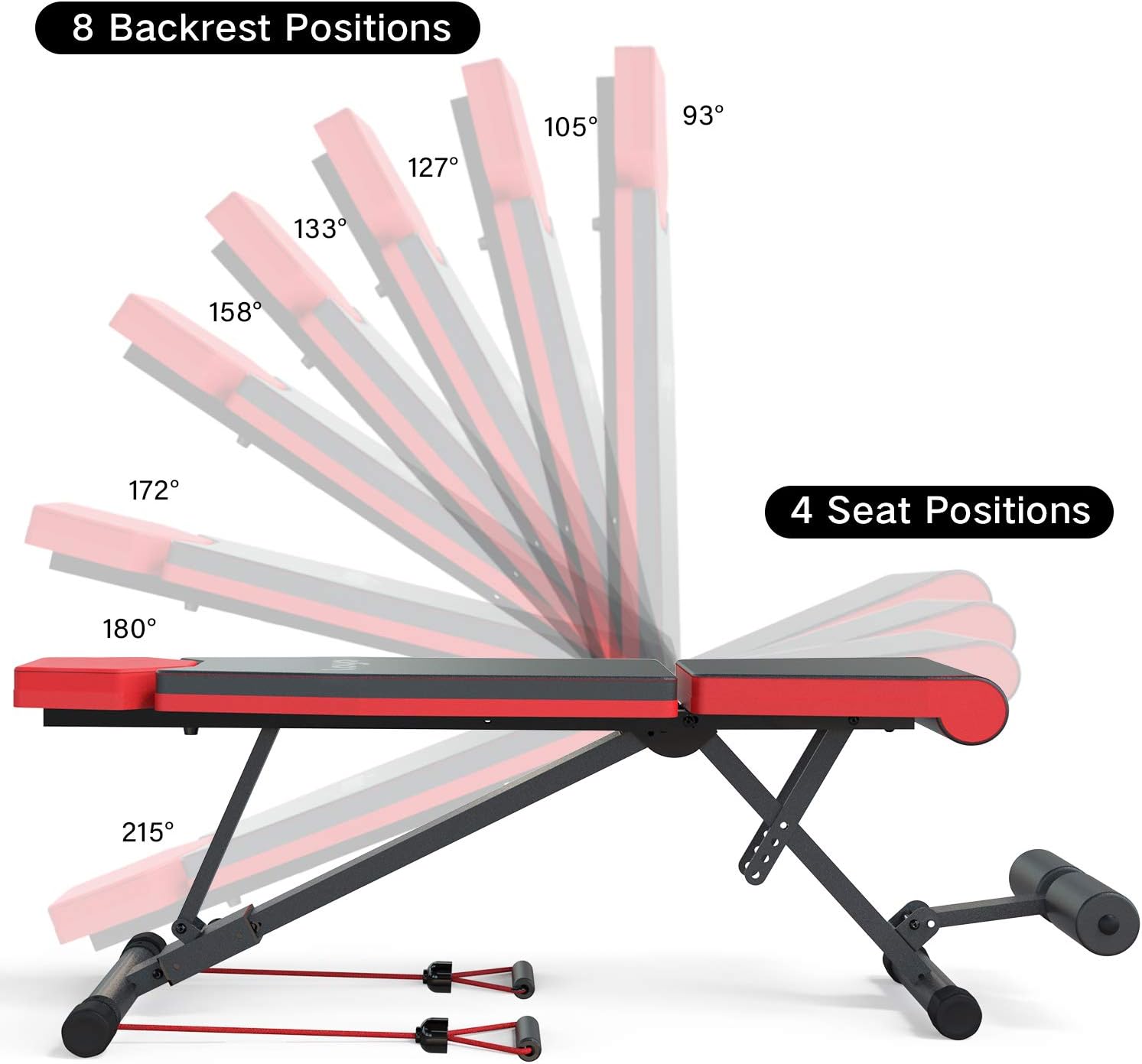 Loyo Adjustable Weight Bench Foldable, Training Bench, Strength Fitness Training Bench for Full Body . Flat Incline Decline Exercise Bench for Home Workout. : Sports & Outdoors