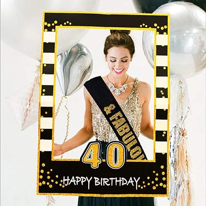 Amazon Com Laventy Black Gold 40th Birthday Party Photo Booth