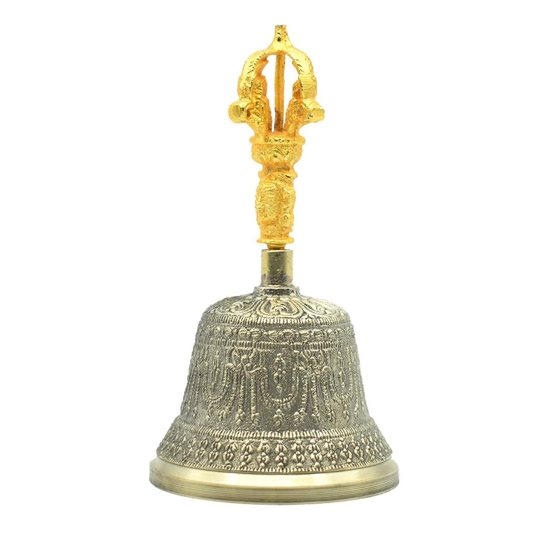Buy Dalvkot Decorative Brass Pooja Ghanta Bell with Hand for Pooja Room